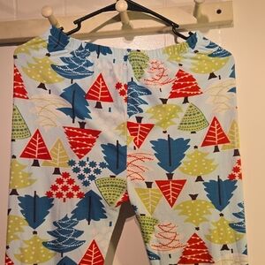 Colorful Tree Print Kids Pajama Bottoms